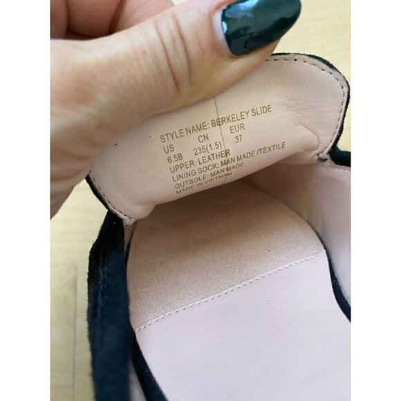 KATE Spade BNWT "Berkley" Slip On Mule Women EW Slide Black Suede - Picture 6 of 9